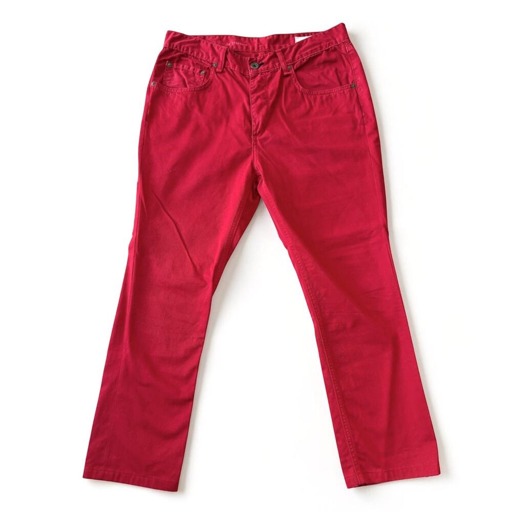 rag & bone Tailored Workwear RB15X Barney's Slim Straight Pants Red Sz 33